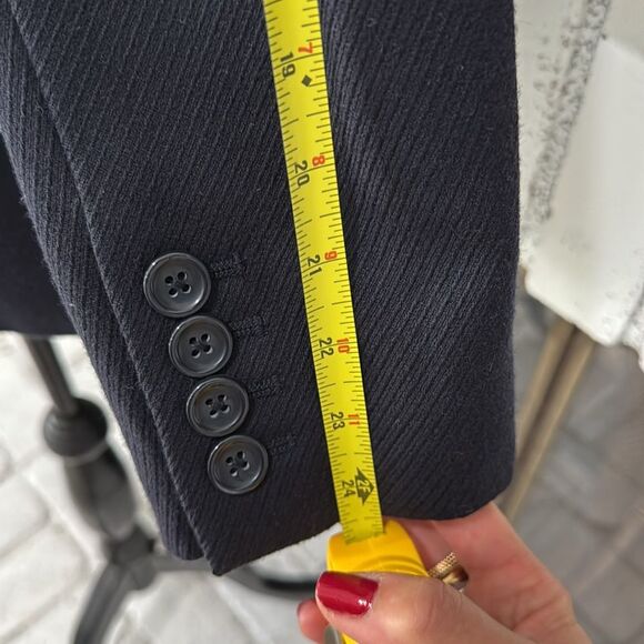 GAP Women’s Virgin Wool PEA COAT JACKET 2 POCKET BUTTON FRONT Small Navy Blue - Picture 6 of 9